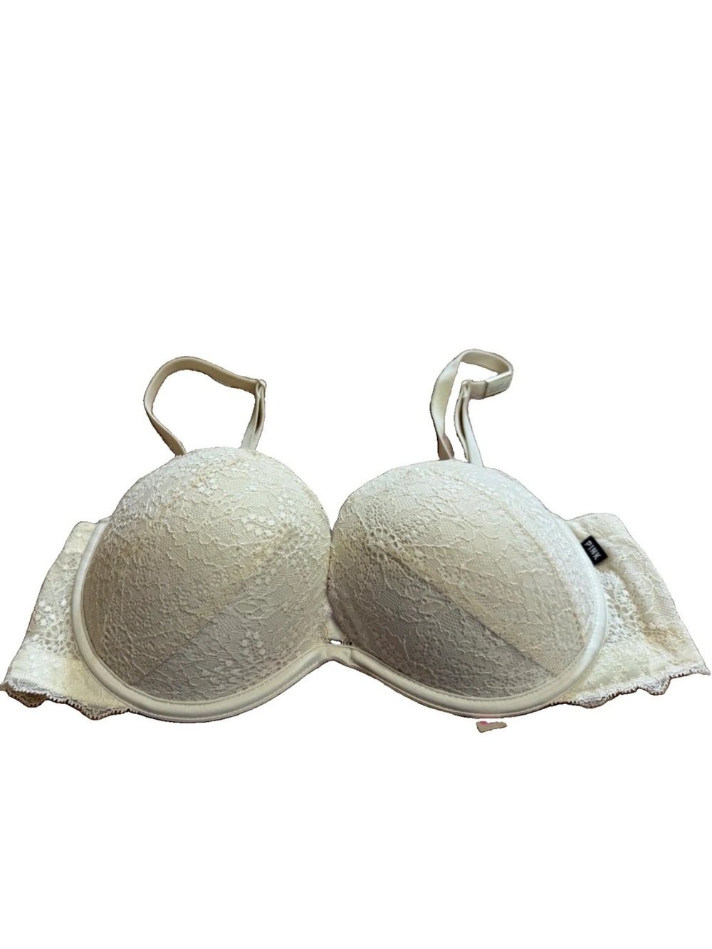 PINK NWT Wear Everywhere Women’s White Floral Lace Push-Up Underwire Bra! 36C